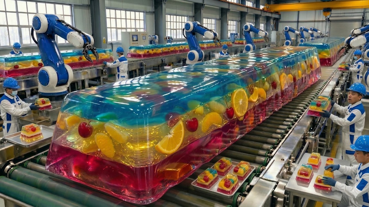 Dentro de Mega Jelly Factory: De la fruta cruda a la gelatina envasada (Proceso completo)