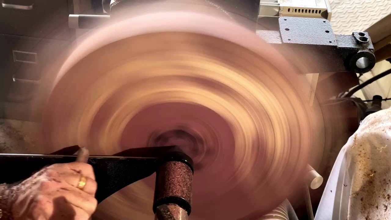 Woodturning - (scary!) Purpleheart and Maple Platter
