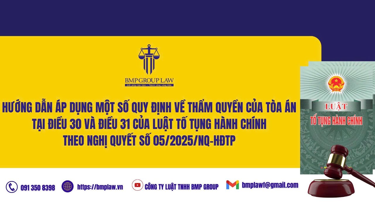 HƯỚNG DẪN ÁP DỤNG QUY ĐỊNH VỀ THẨM QUYỀN TÒA ÁN TẠI ĐIỀU 30 VÀ ĐIỀU 31 CỦA LUẬT TỐ TỤNG HÀNH CHÍNH
