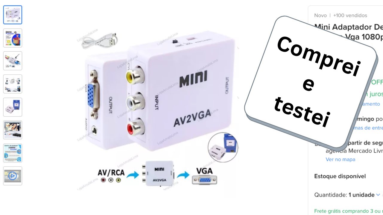 Comprei e testei o adaptador de vídeo RCA AV Para VGA