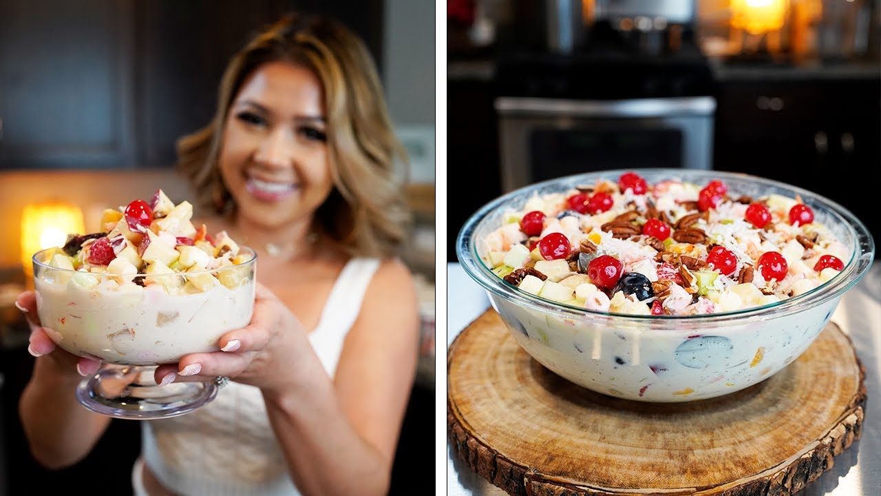 Super Creamy MEXICAN CHRISTMAS FRUIT SALAD | Ensalada Navideña