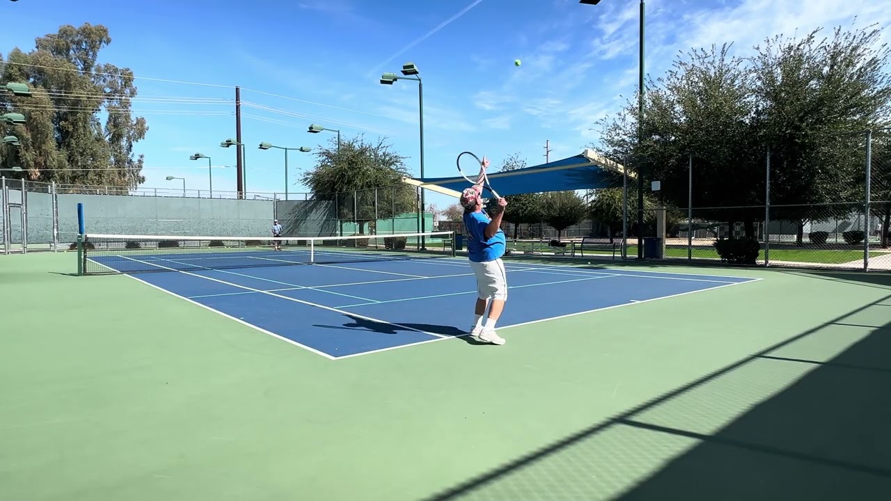 Tennis practice with USTA doubles champ