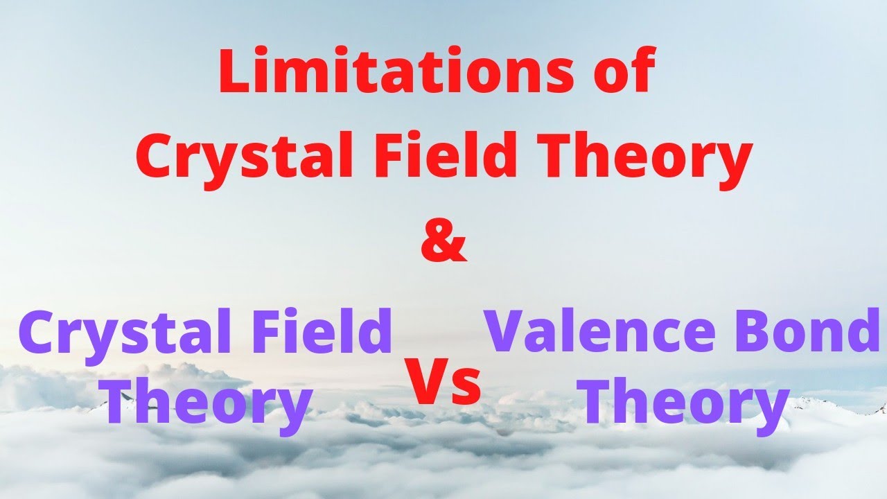 Lecture 10 : Limitations of Crystal field theory(CFT) and Comparison between CFT and VBT.