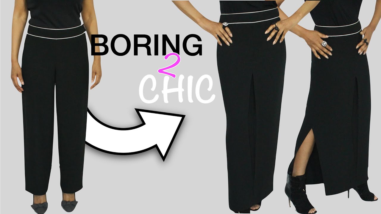 How To Turn a Pair Of Pants Into An Elegant Maxi Skirt with A Sexy SideSlit | @Colleen G Lea - FSBTV