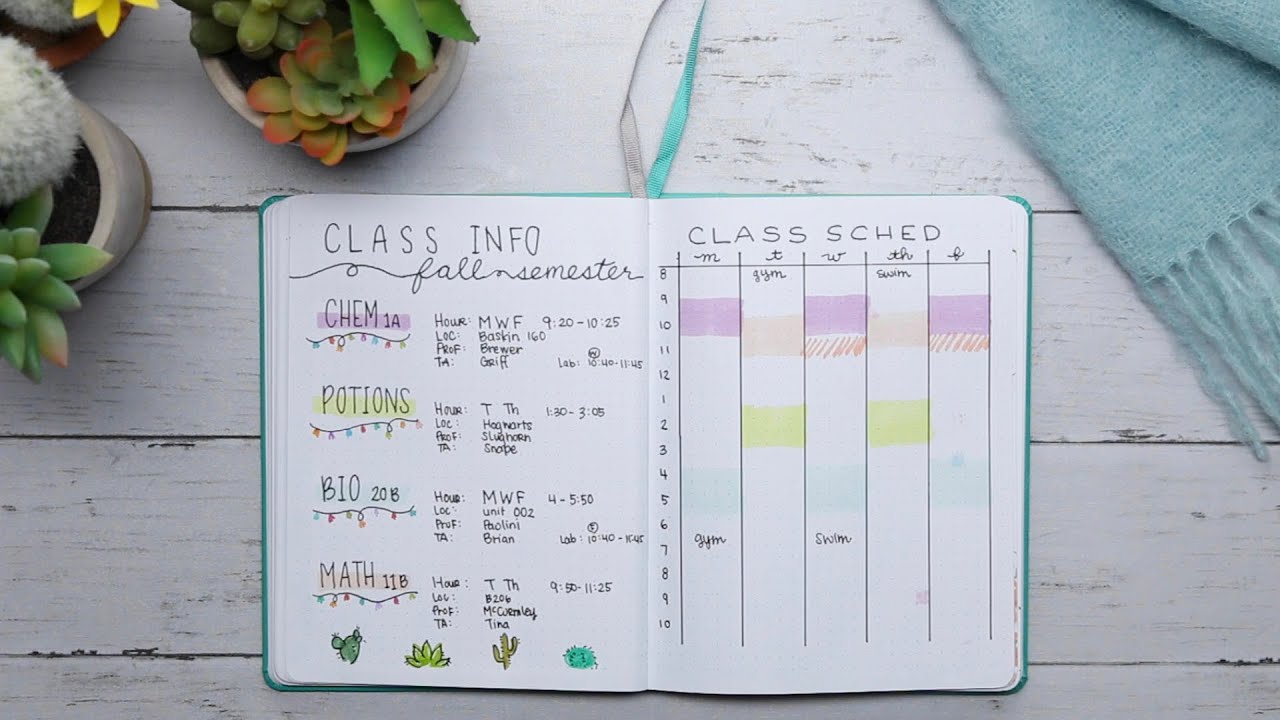Fall Semester Back-To-School Bullet Journal