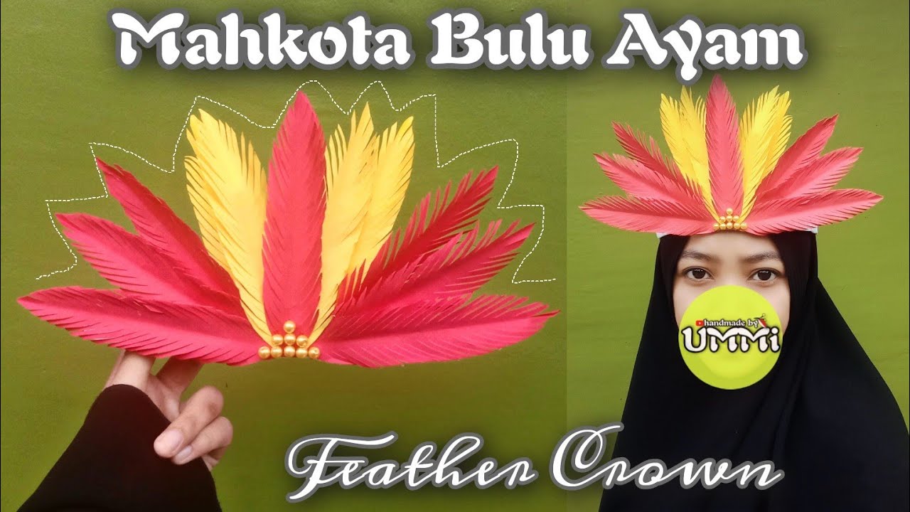 Mahkota Untuk karnaval dari kardus dan kertas origami | Topi Bulu Ayam | topi MOS / MPLS