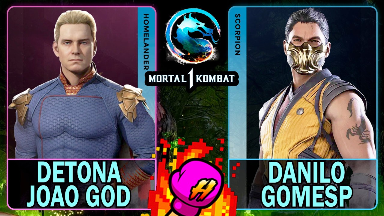 MK1 Detona Joao God (HOMELANDER) VS Danilogomesp (SCORPION)🥊Mortal Kombat 1🥊4K 60ᶠᵖˢ
