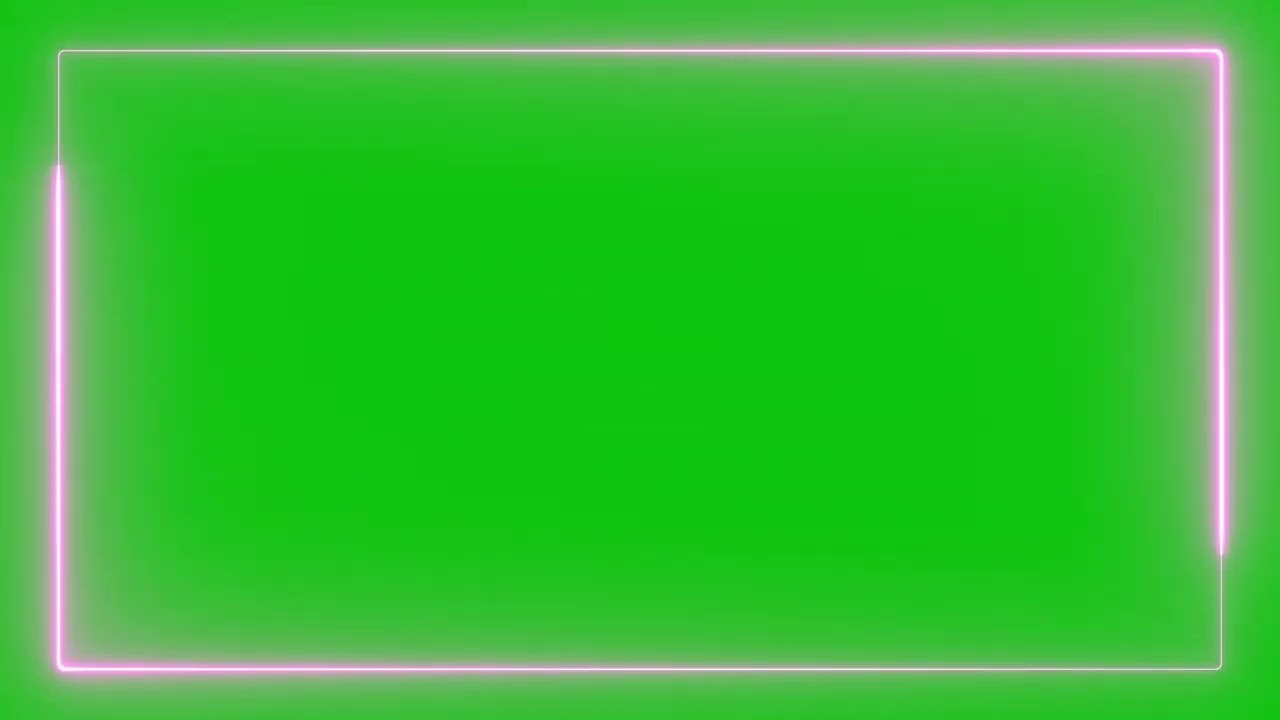 Pink Neon Border Green Screen Overlay Motion Graphics 4K 30fps Copyright Free