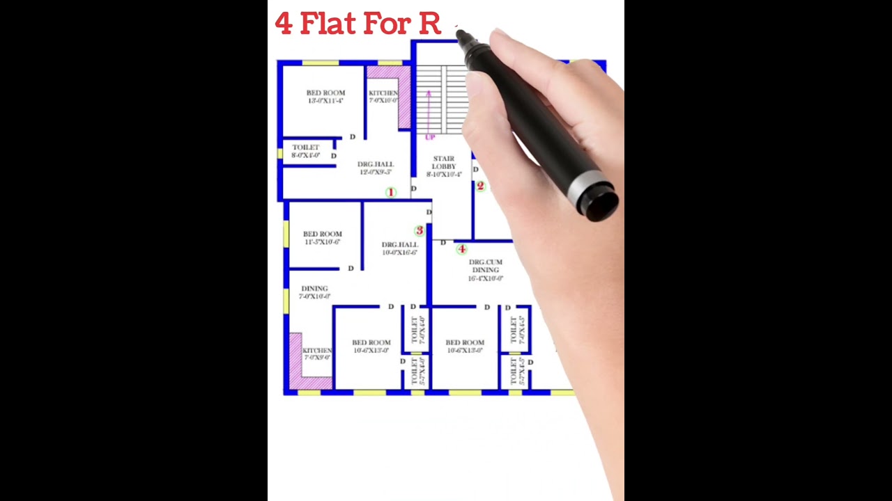 4 Flat For Rent Purpose in 50' X55' || F.F Plan in 2750 Sq.ft || #viral #naksha #civiler.ashish