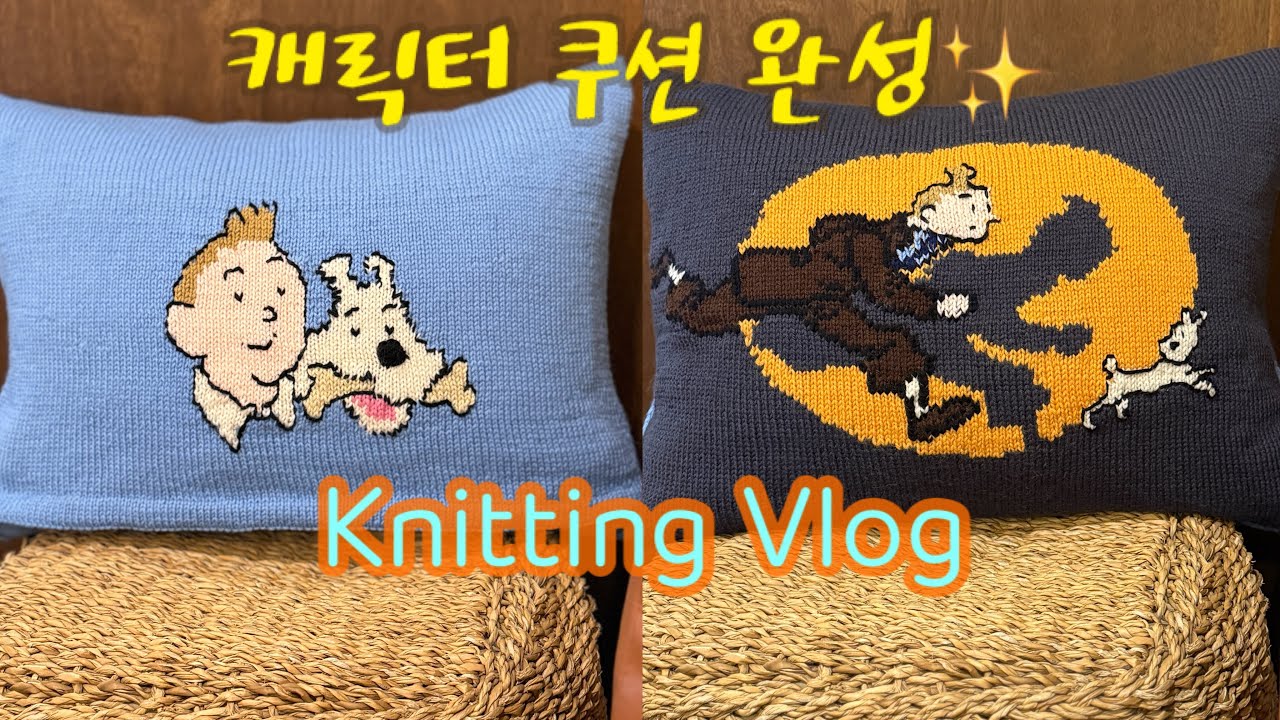 인따르시아 첫 도전!✨ 캐릭터 쿠션 뜨는 과정 브이로그