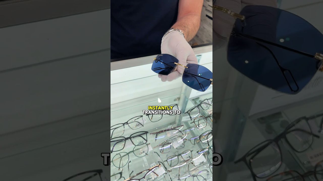 Custom Cartier Rimless Glasses with Prescription Transitions Gen S Sapphire Lenses #eyewear