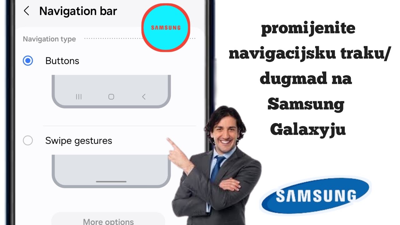 Kako promijeniti navigacijsku traku/dugmad na Samsung Galaxy (2024) - Prevucite pokrete/dugmad