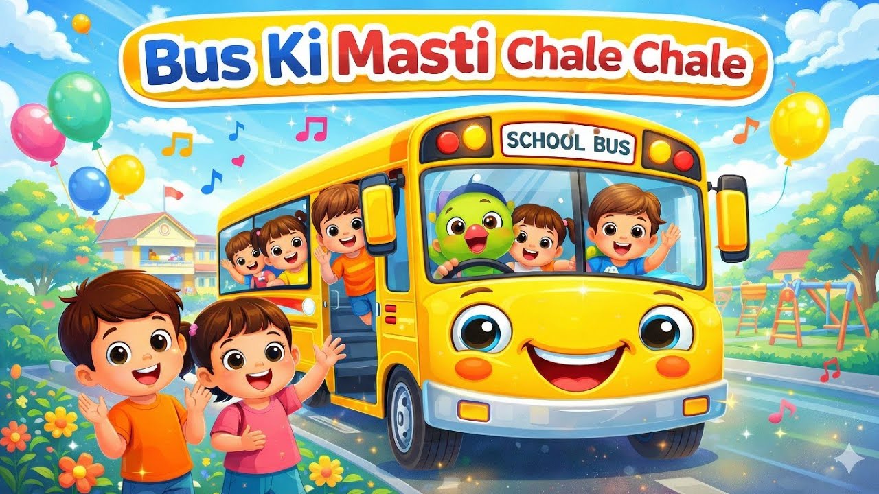 Bus Ki Masti Chale Chale 🚌 | School Bus Fun Song for Kids | Hindi English Rhymes