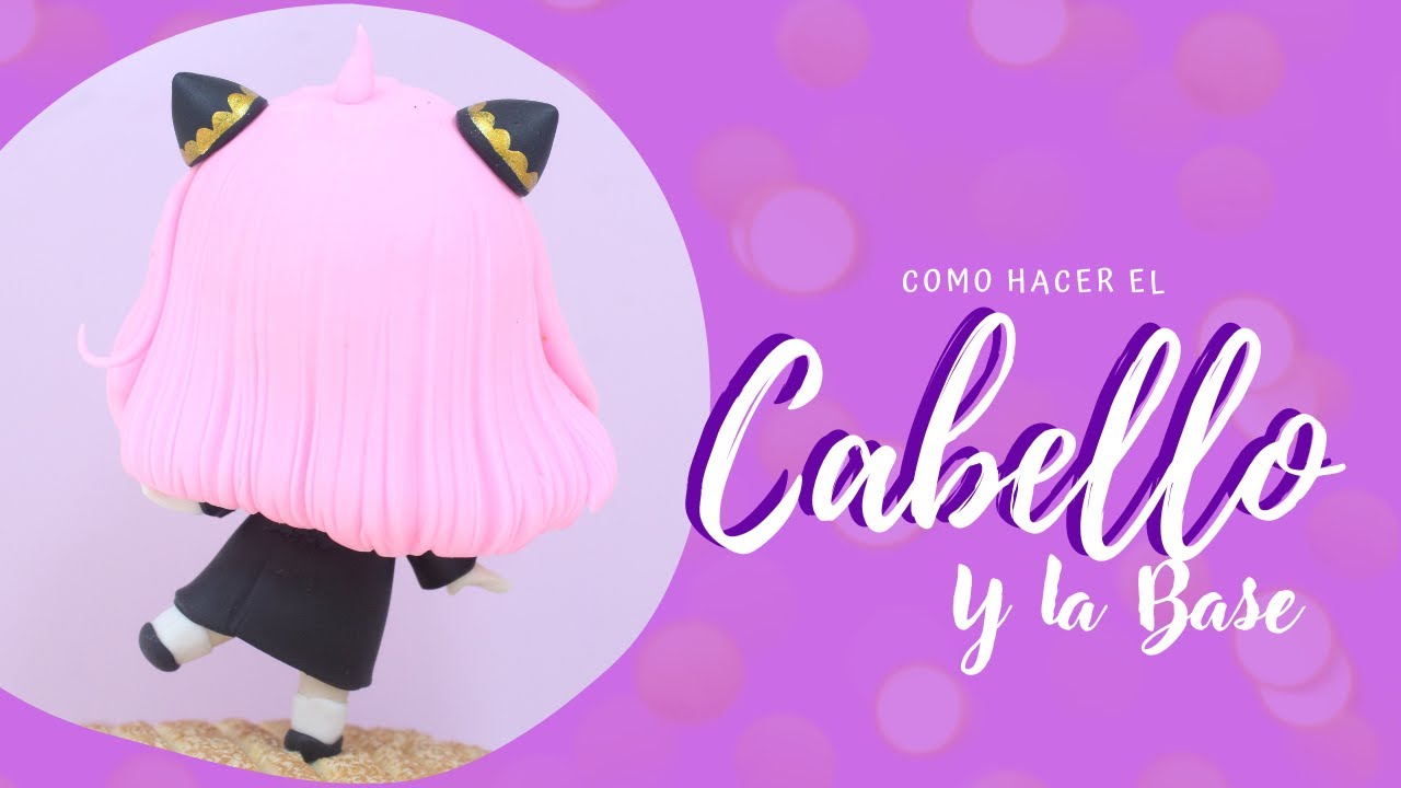 Como hacer el cabello de Anya Forger en porcelana fría \ porcelanicron \ biscuit