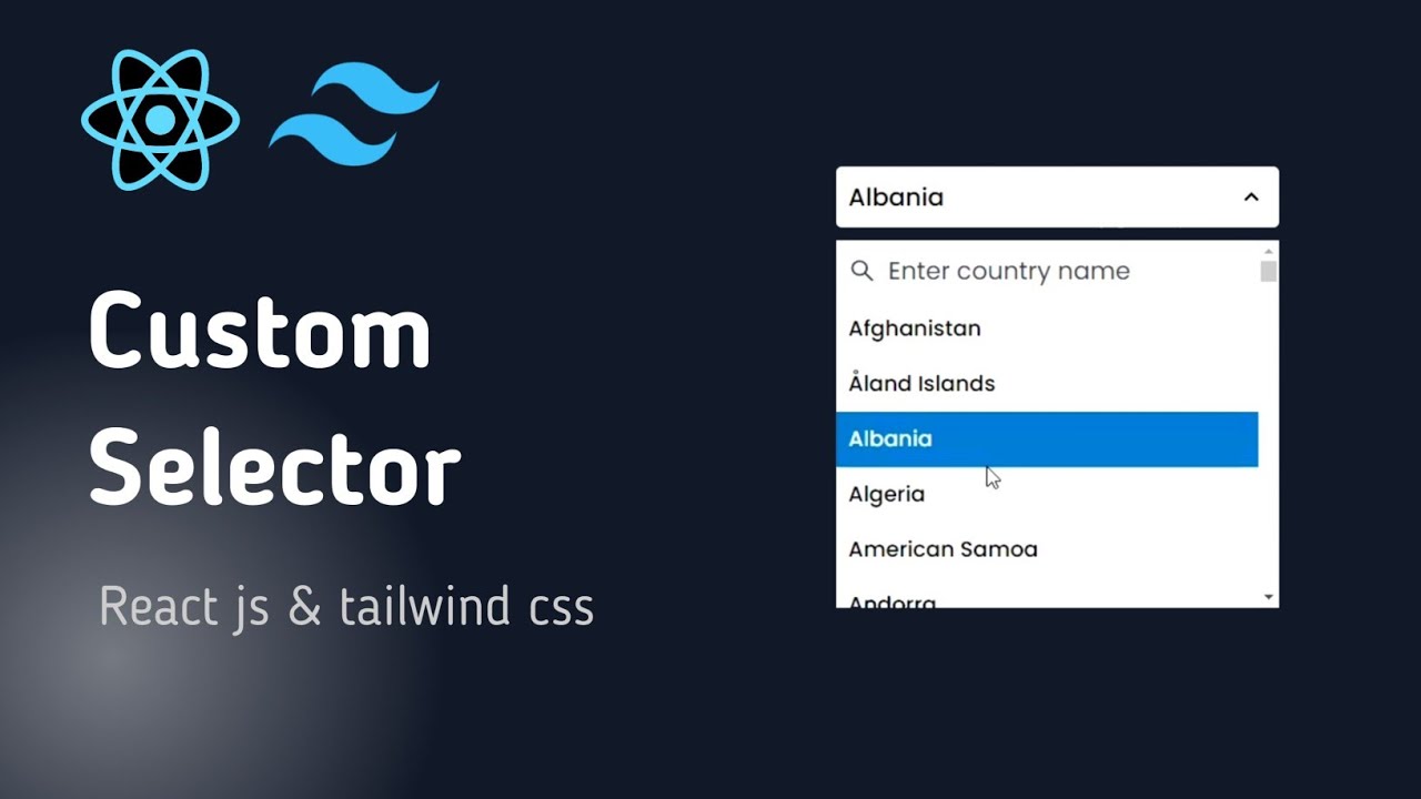 Пользовательское выпадающее меню выбора с помощью Reactjs и Tailwind CSS | React js и tailwind css