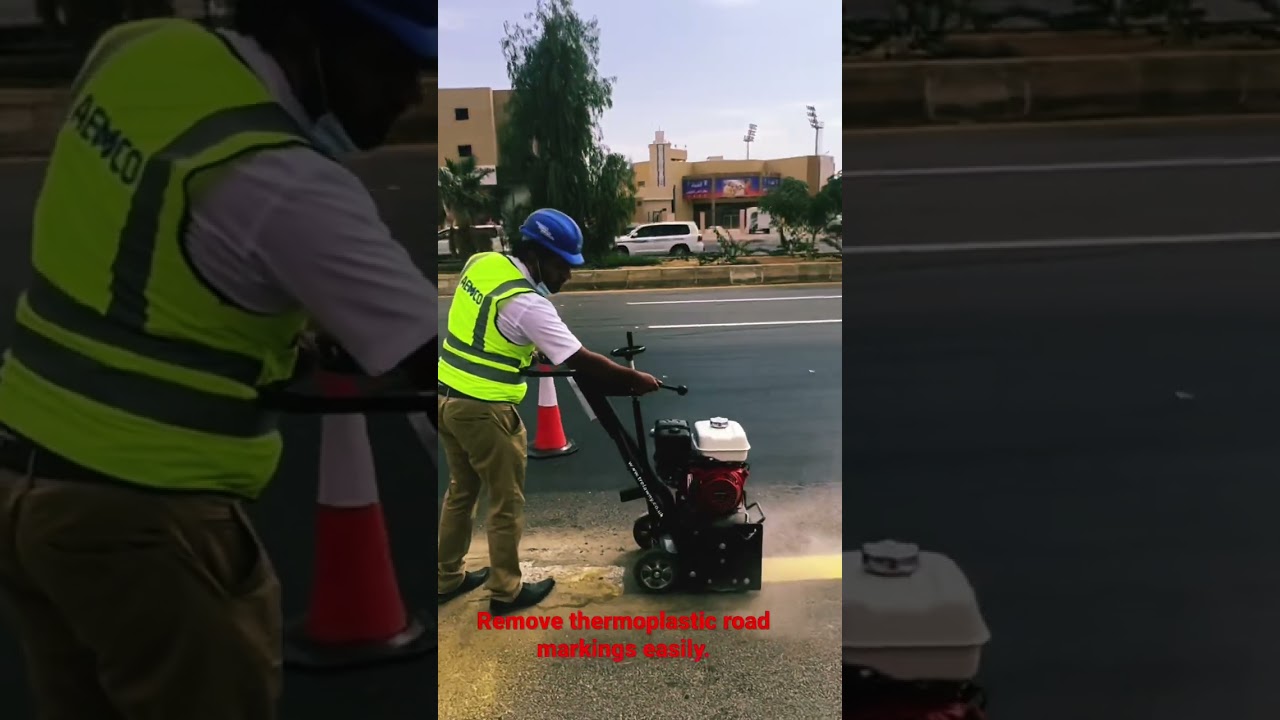 Remove thermoplastic road markings easily. AEMCO
