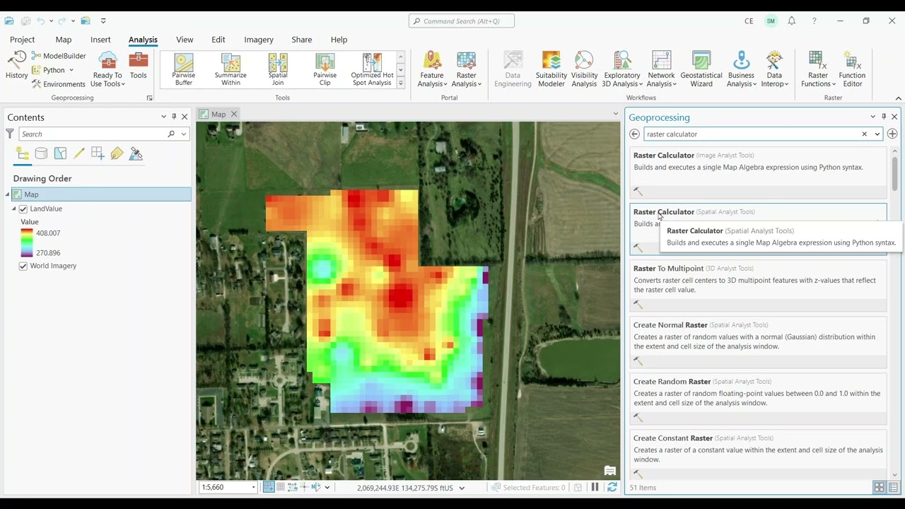 Как использовать растровый калькулятор в ArcGIS Pro