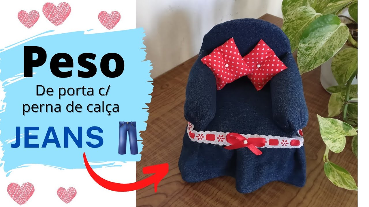 Peso de Porta Simples de JEANS 👖
