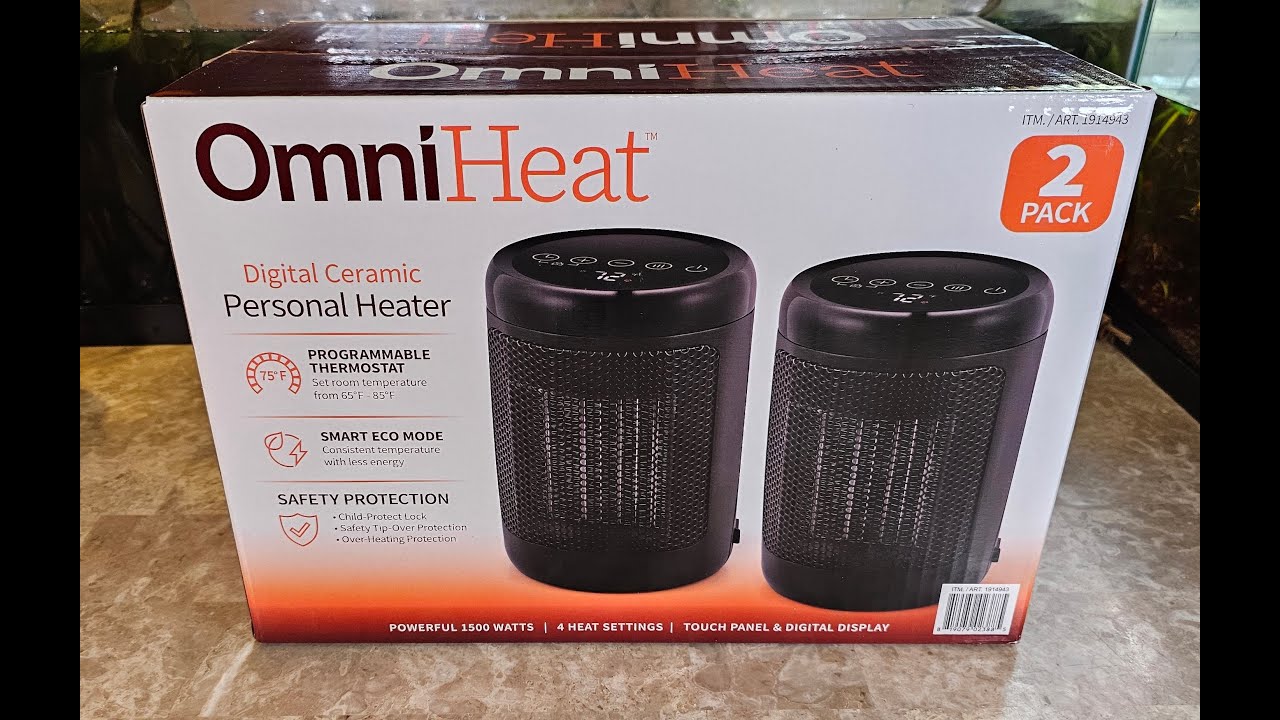 OmniHeat Digital Ceramic Personal Portable Heater, 2-pack Unboxing and Review