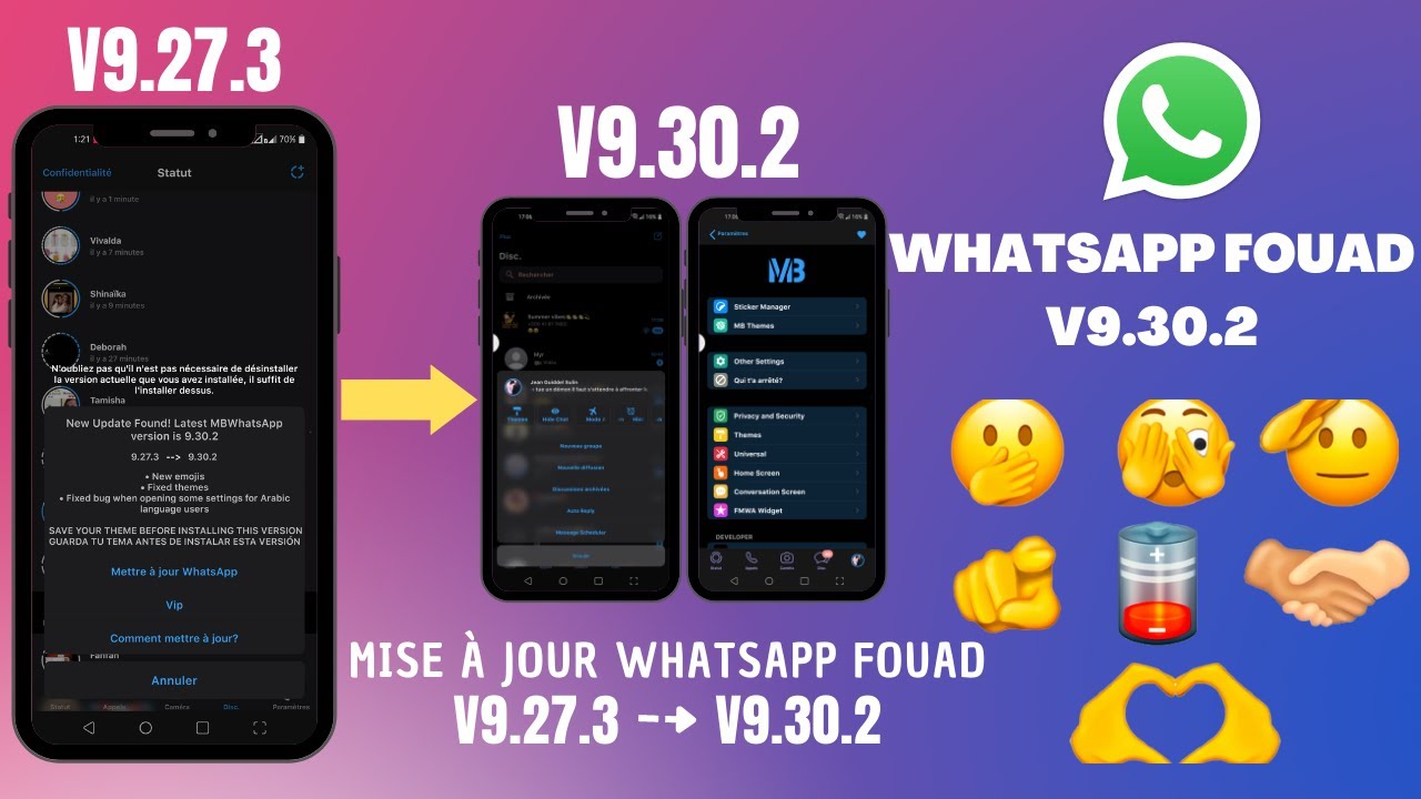 Comment mettre &agrave; jour Whatsapp fouad sur votre t&eacute;l&eacute;phone android (V9.30.2)