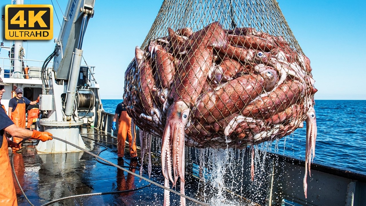 $100,000 Giant Squid Haul &mdash; The Net Was Completely Full #GiantSquid