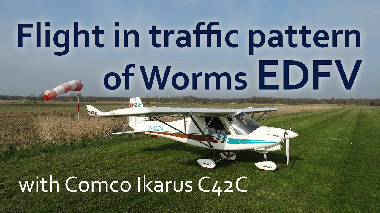 ✈ Flug in der Platzrunde von Worms EDFV mit Comco Ikarus C42C