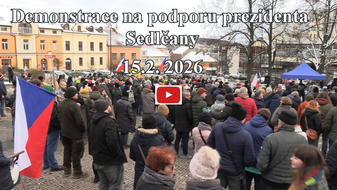 Demonstrace na podporu prezidenta v Sedlčanech