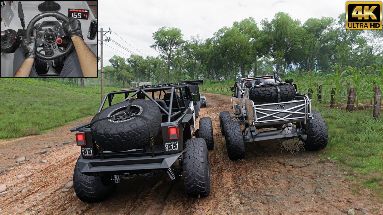 1100HP DeBerti Jeep Wrangler vs Offroad Beasts - Forza Horizon 5 | Steering Wheel Gameplay