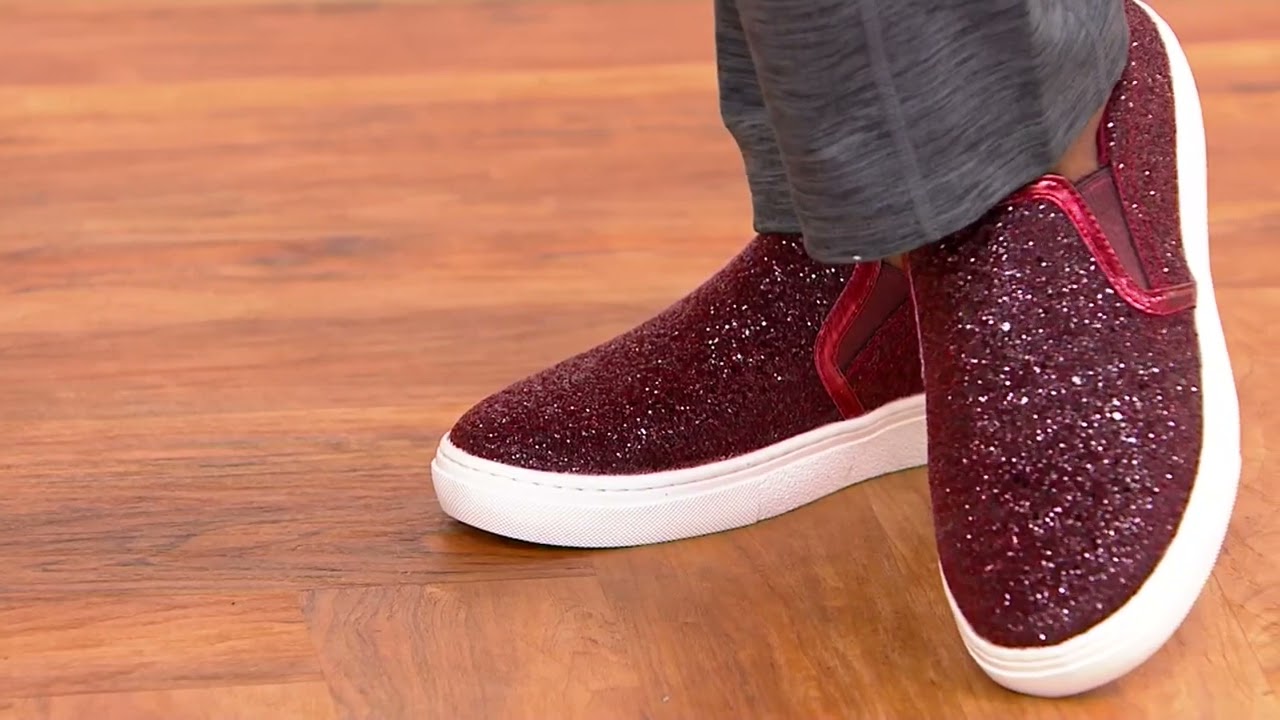 Skechers Glitter Slip-On Shoes- Goldie Glitz & Bitz on QVC