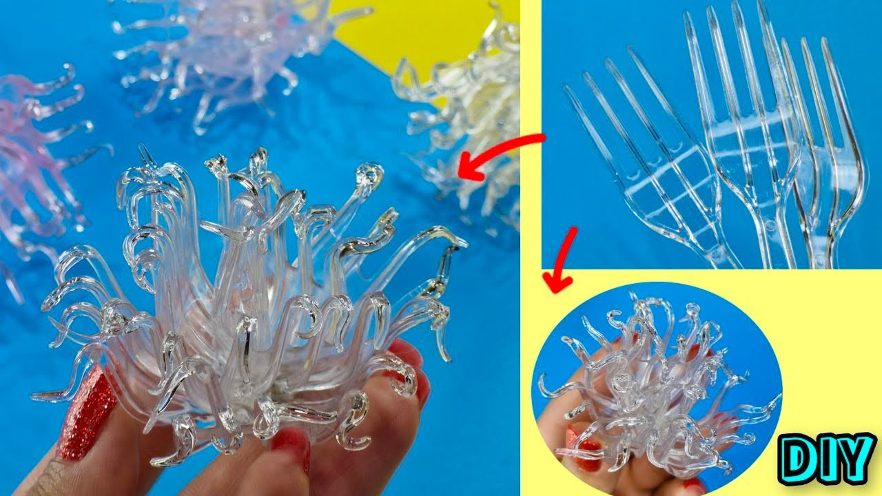 DIY | Ideas and creativity | making flowers with plastic forks | crafts