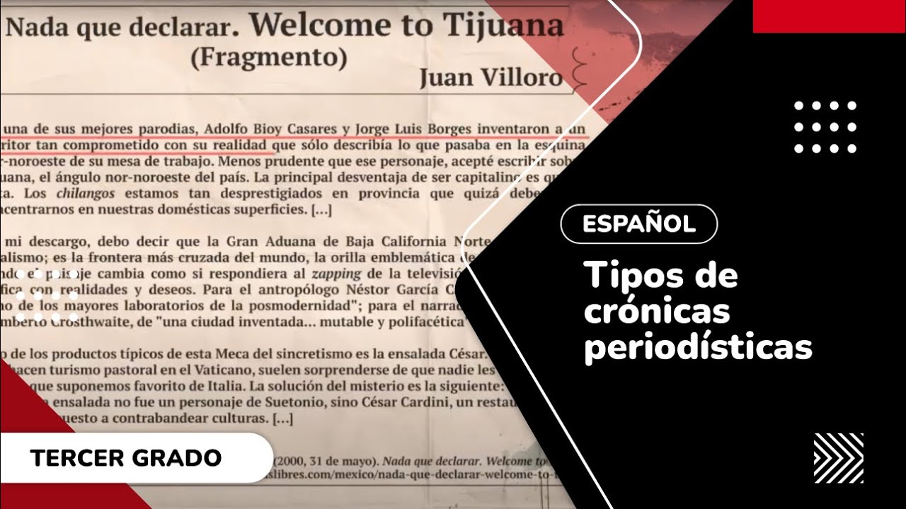 20. Tipos de crónicas periodísticas