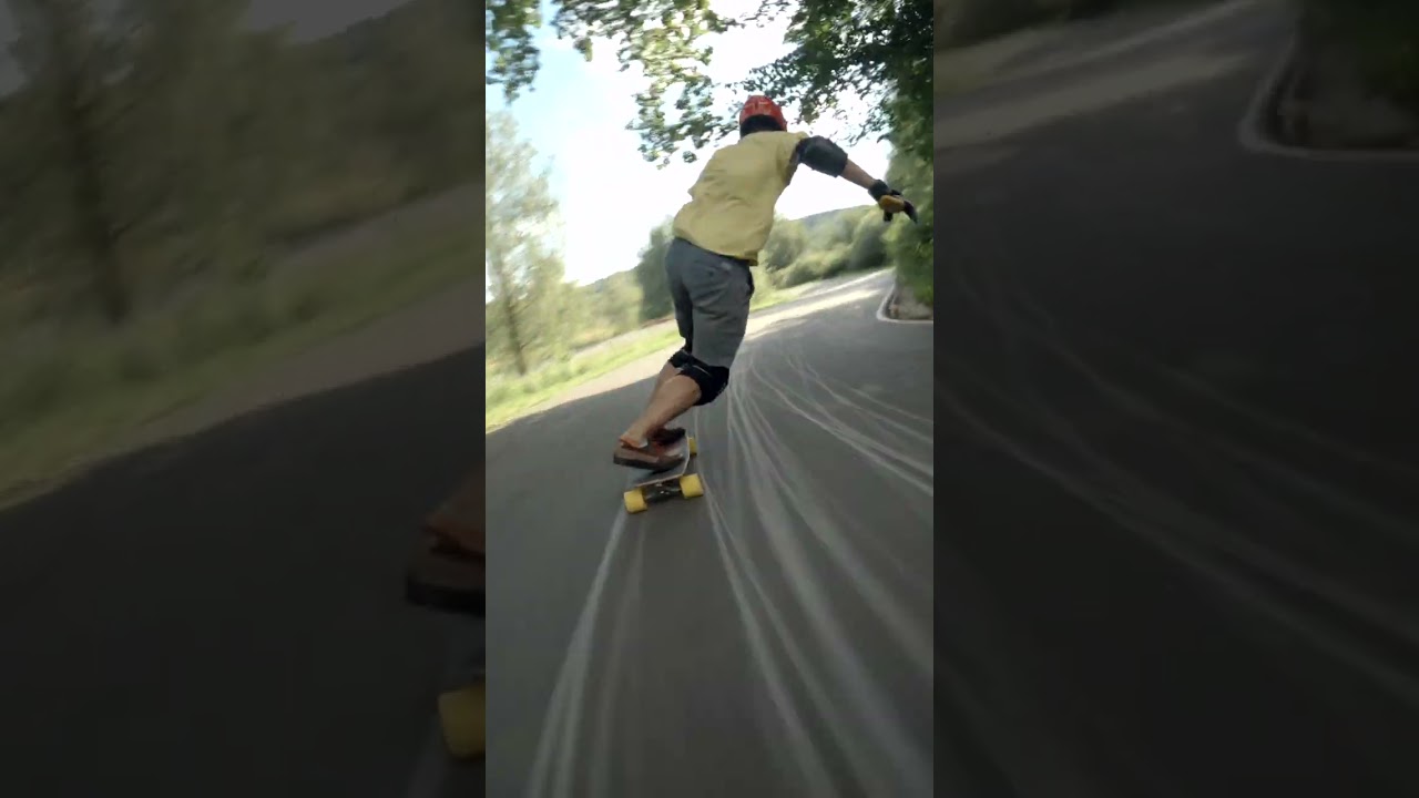 Downhill longboarding film by fpv drone #shorts  #downhilllongboarding