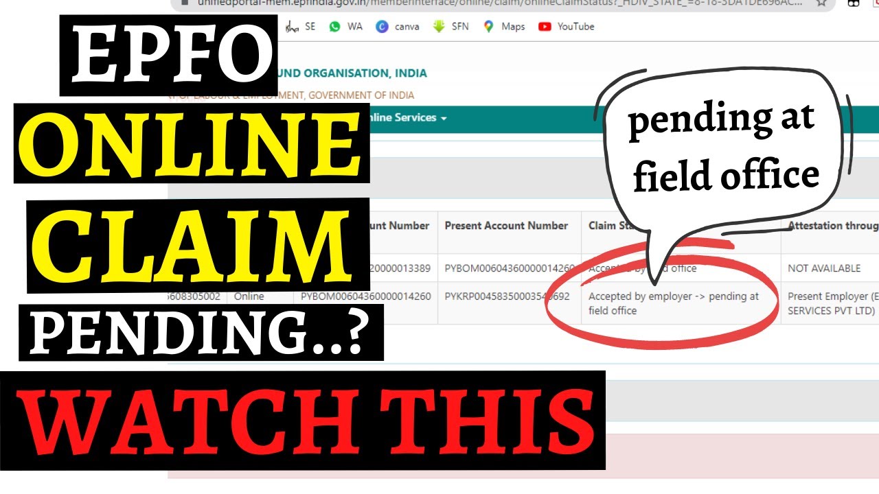 Решение проблем с онлайн-заявками EPFO | Принято работодателем, но ожидает проверки в офисе | #epfo