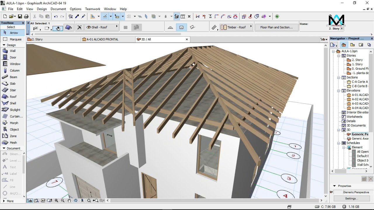 COMO FAZER ESTRUTURA DE COBERTURA NO ARCHICAD