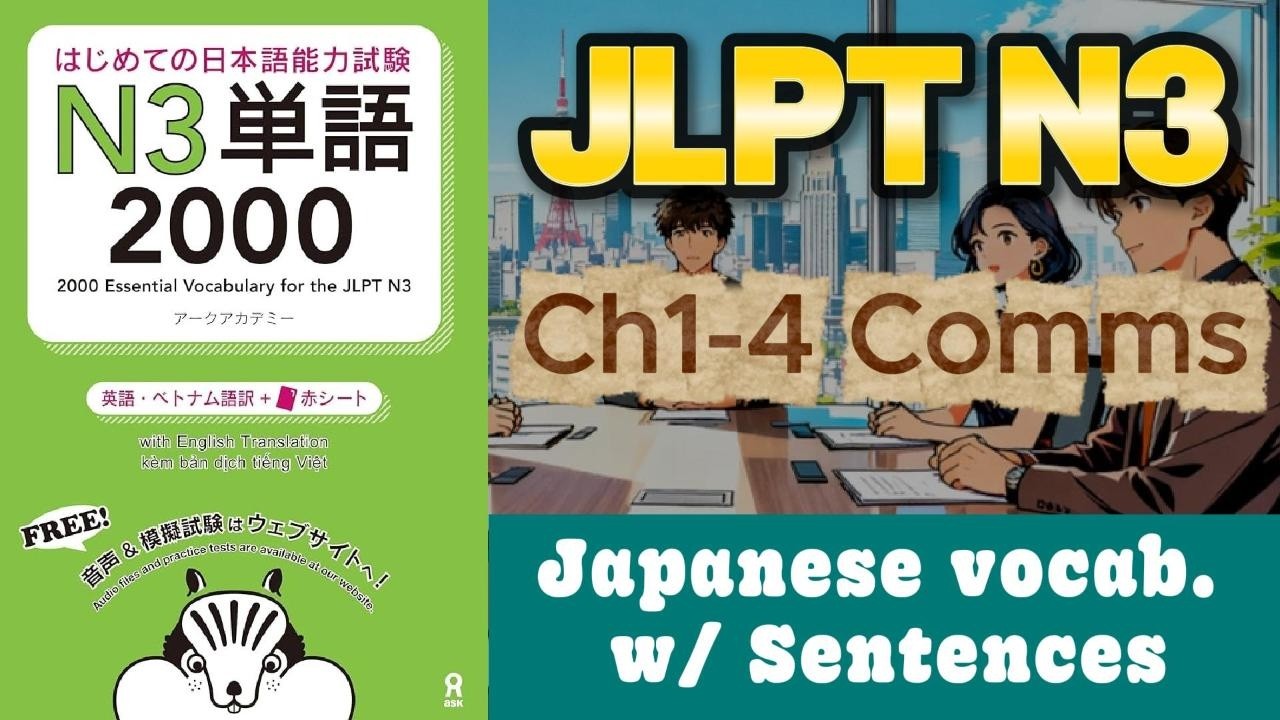 [N3 Vocab] Chapter 1 Section 4 COMMUNICATIONS |  2000 Essential Vocabulary for the JLPT N3 | #jlptn3