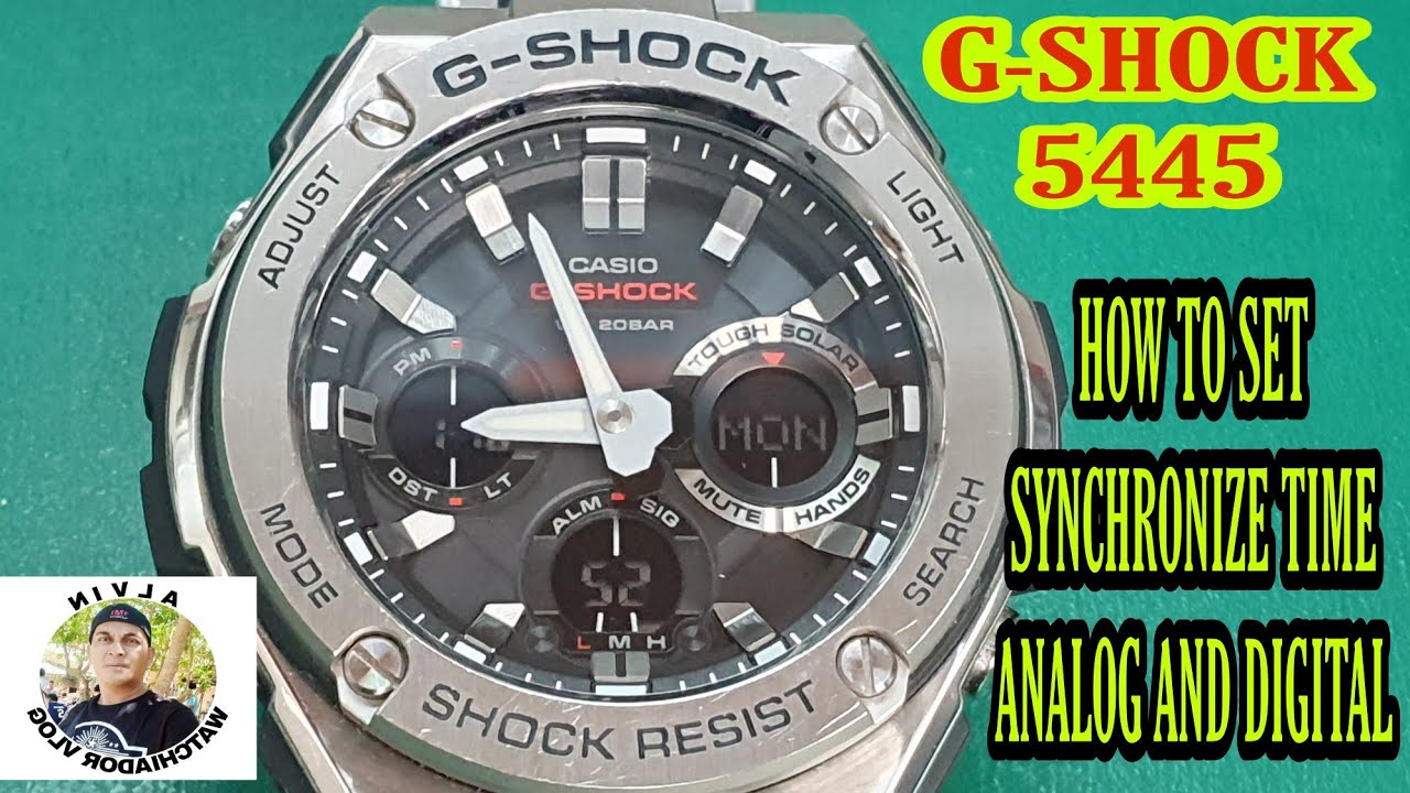 G-SHOCK 5445, HOW TO SET SYNCHRONIZE TIME ANALOG AND DIGITAL.