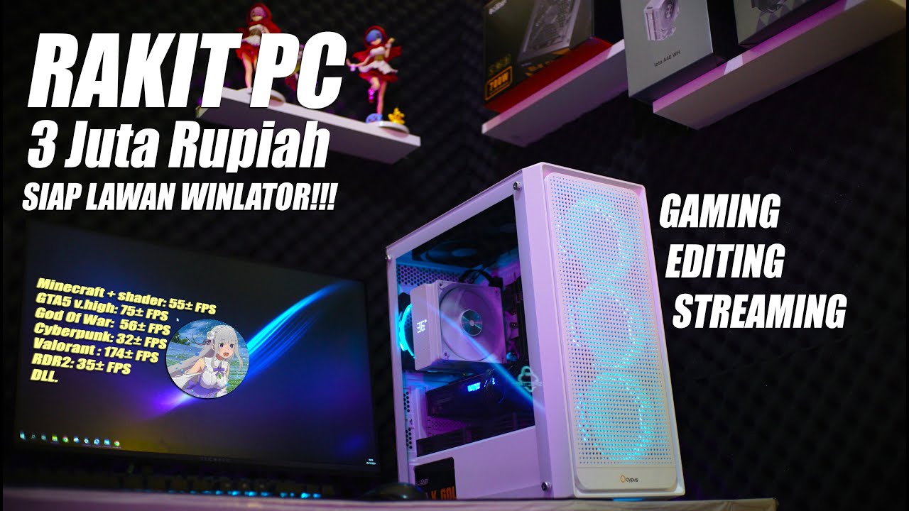 Rakit PC 3Juta buat Gaming Editing dan Streaming jadi racun Estetika | F.t PcCooler Ocypus
