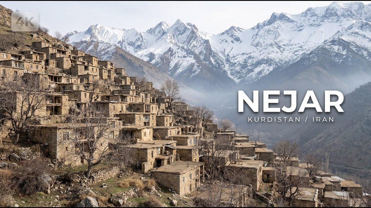Amazing Stone Village in Mountains of Iran (Nejar) - 4K Walking Tour
