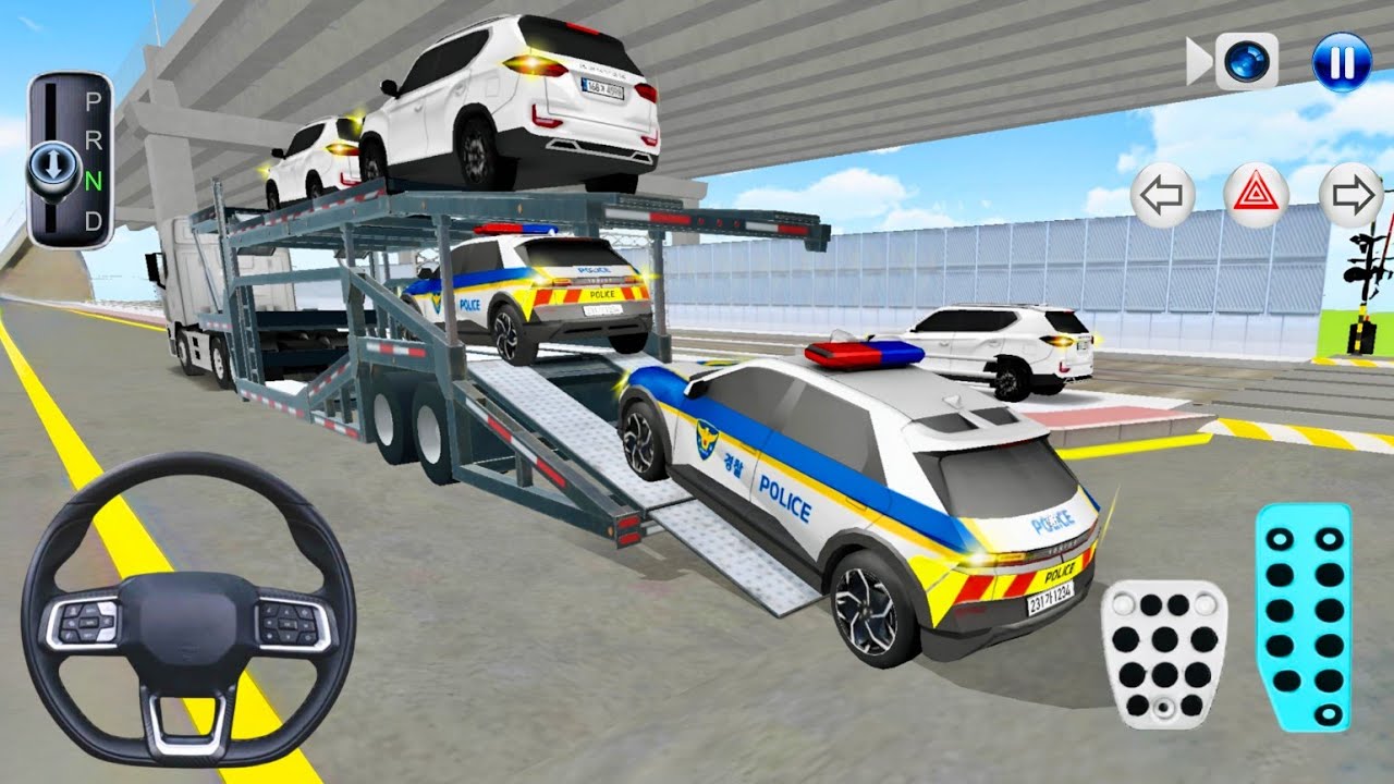 New SUV Rexton & Police Cars Rescue by Trailer Truck | 3D Driving Class 2026 Android Gameplay