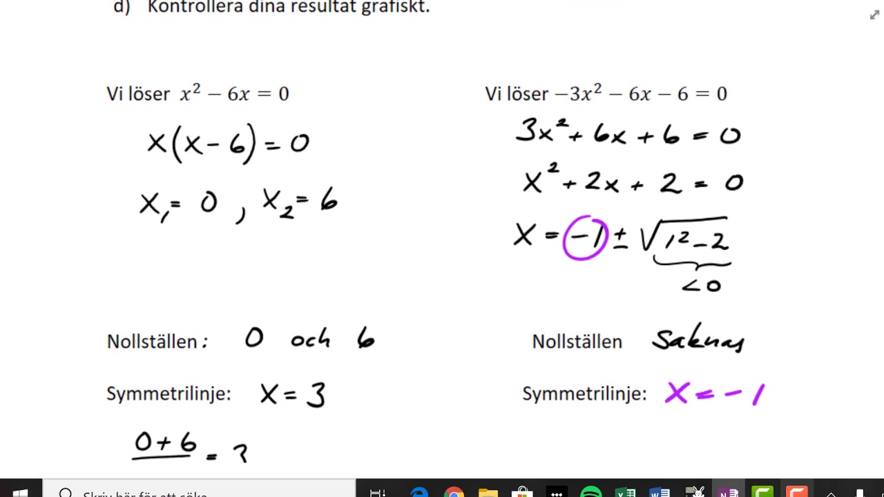 Matematik 2abc: Andragradsfunktioner - Unders&ouml;k tv&aring; funktioner