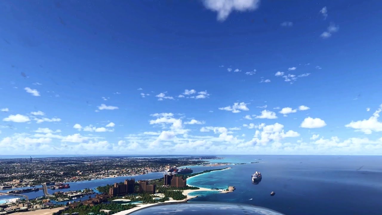 Calm Island Flight Over the Caribbean | Fort Lauderdale to Nassau