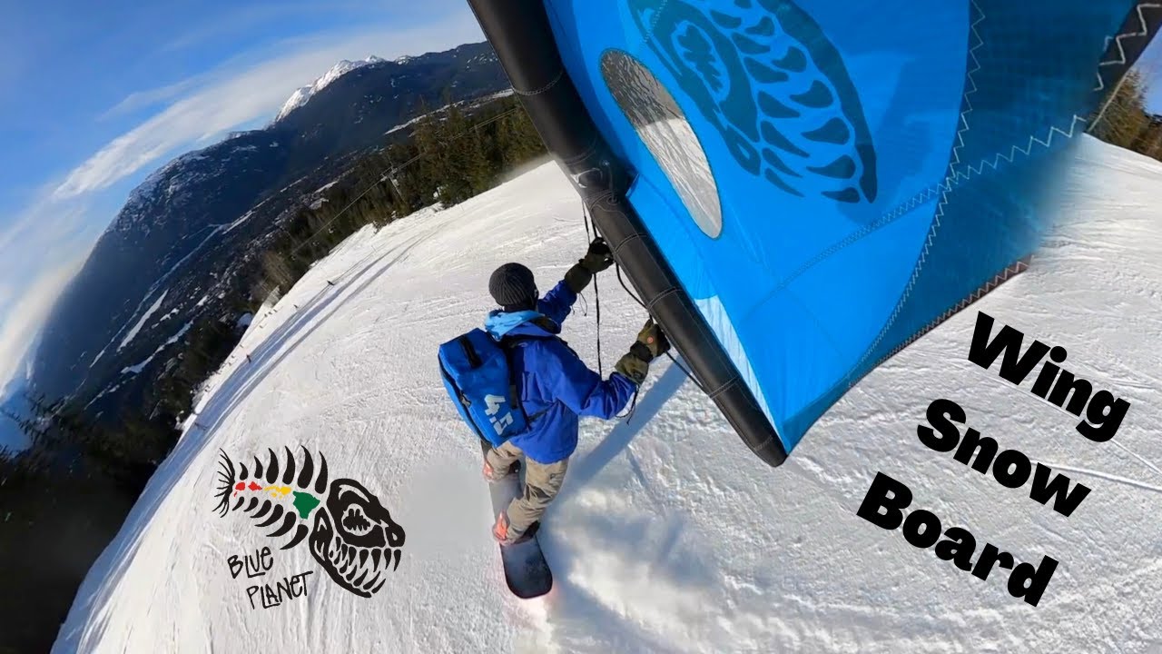 Wing Snowboarding- downhill without wind in Whistler, BC