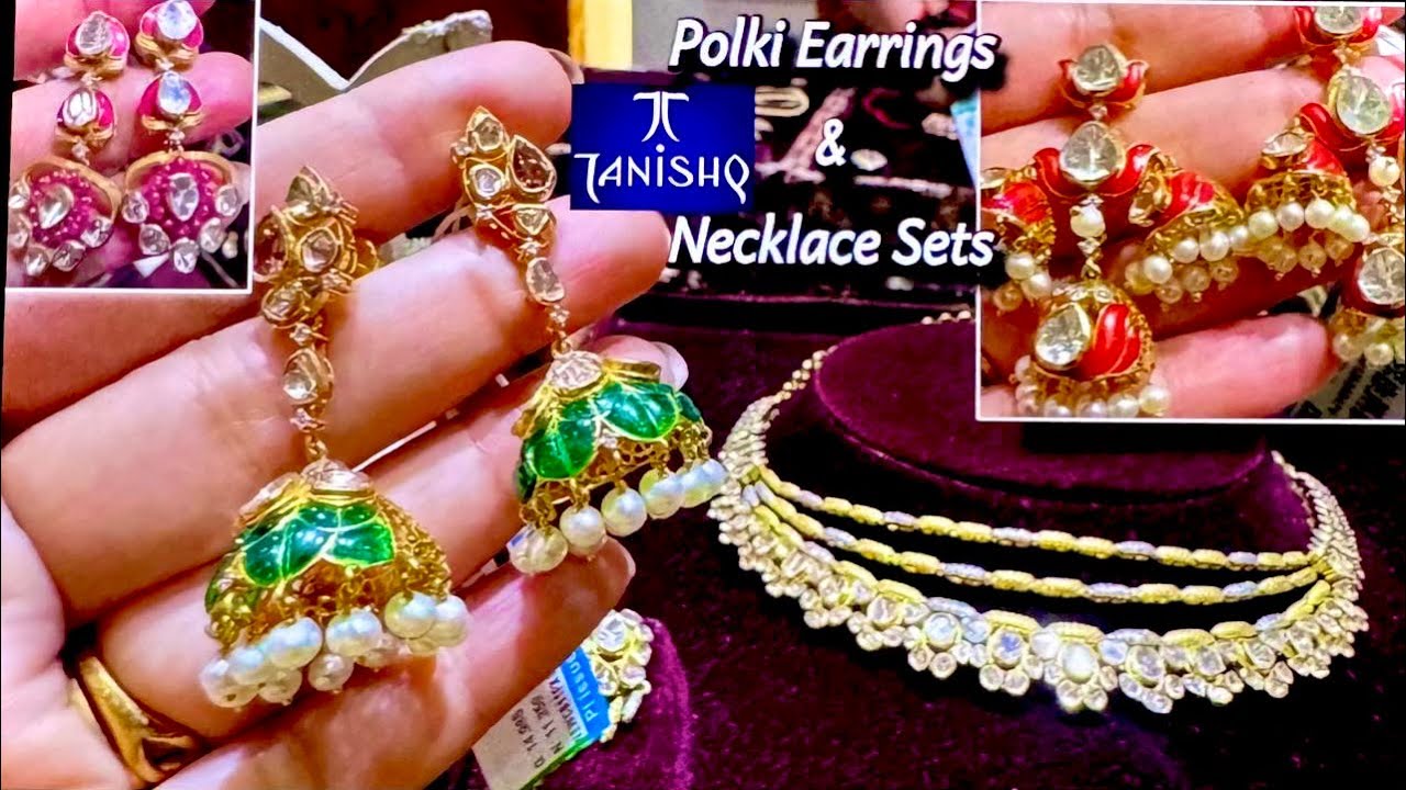 Tanishq New Polki Earring Designs /Polki Necklace Sets/Kundan Polki Jewellery/Gold Necklace/Deeya