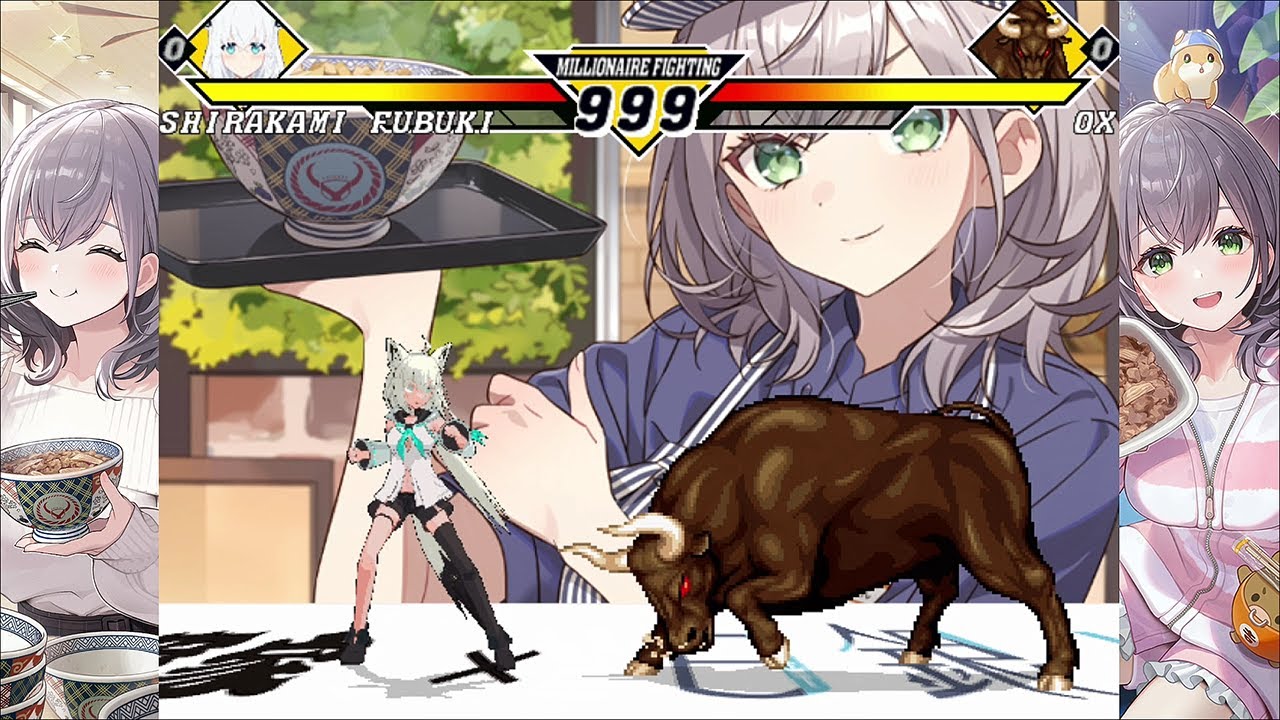 【MUGEN】白上フブキ VS 牛