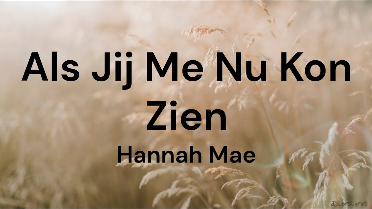 Als Jij Me Nu Kon Zien - Hannah Mae LYRICS/SONGTEKST