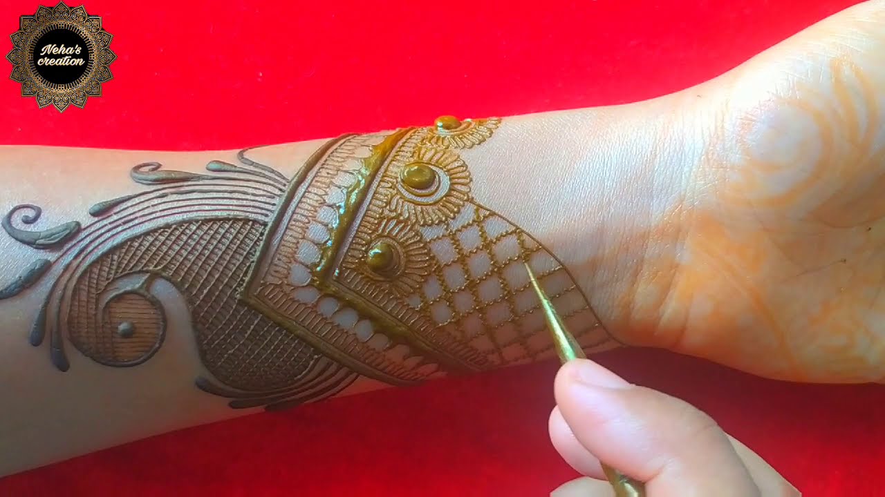 Semi bridal henna design ll dulhan मेहंदी डिजाइन ll full hand henna design ll front full hand design