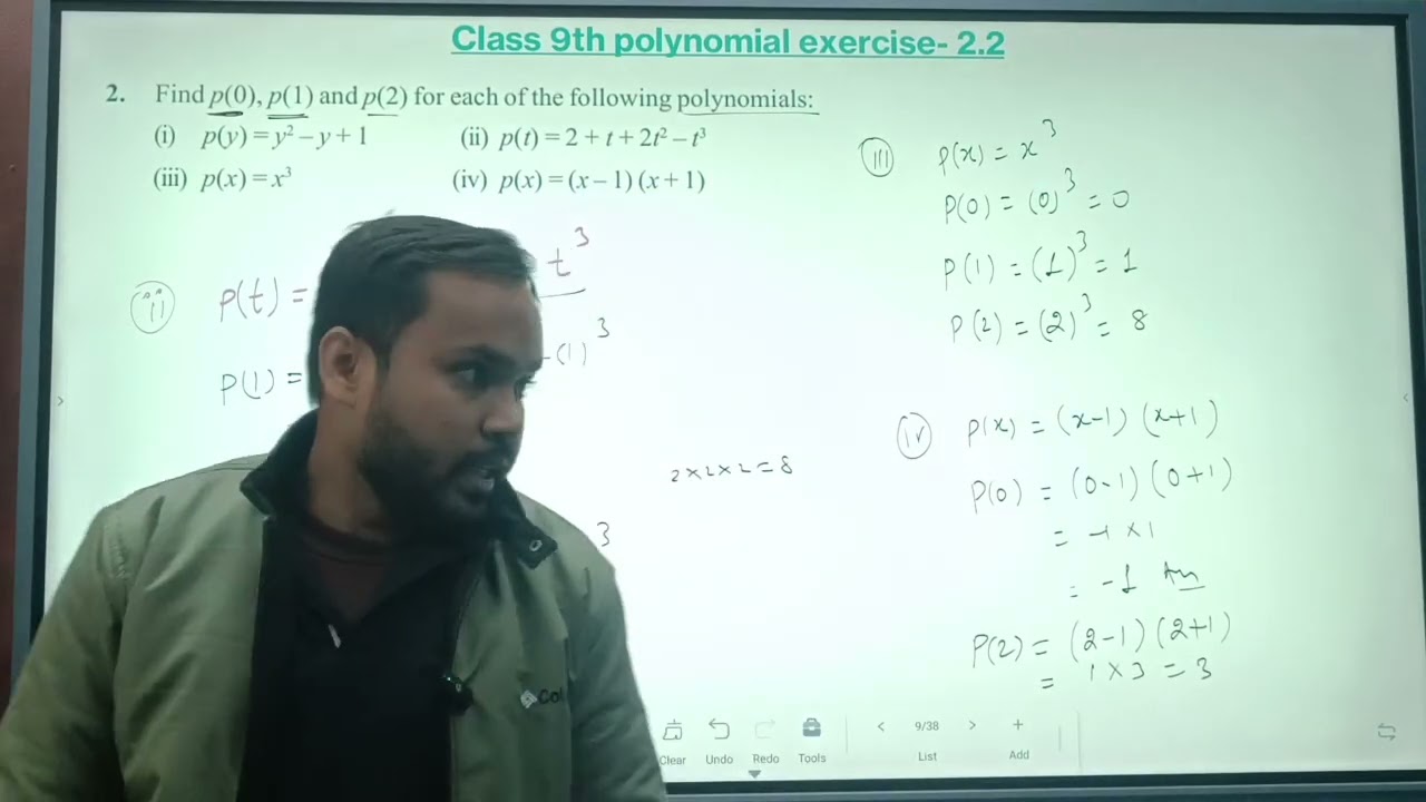 Class 9th chapter 2 polynomial, Exercise 2.2
