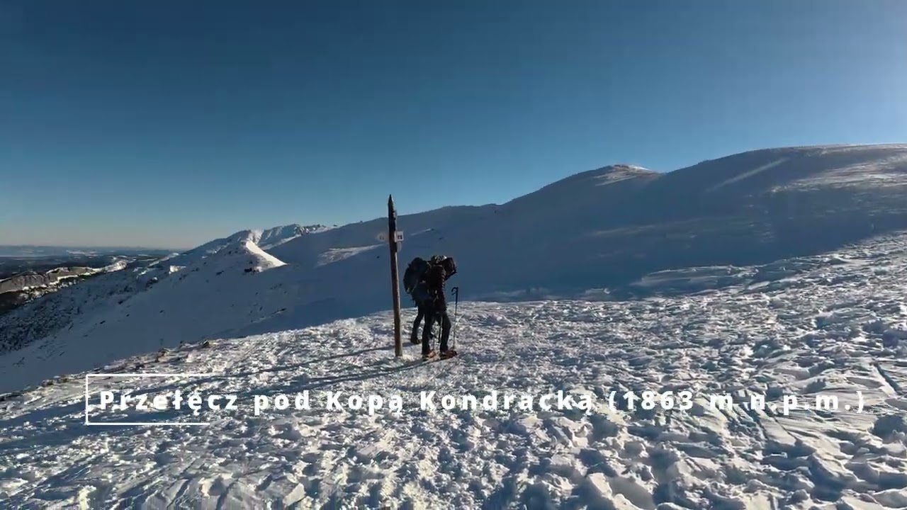 Tatry Zachodnie zimą: Przełęcz pod Kopą Kondracką (1863 m n.p.m.), Kopa Kondracka (2005 m n.p.m.)