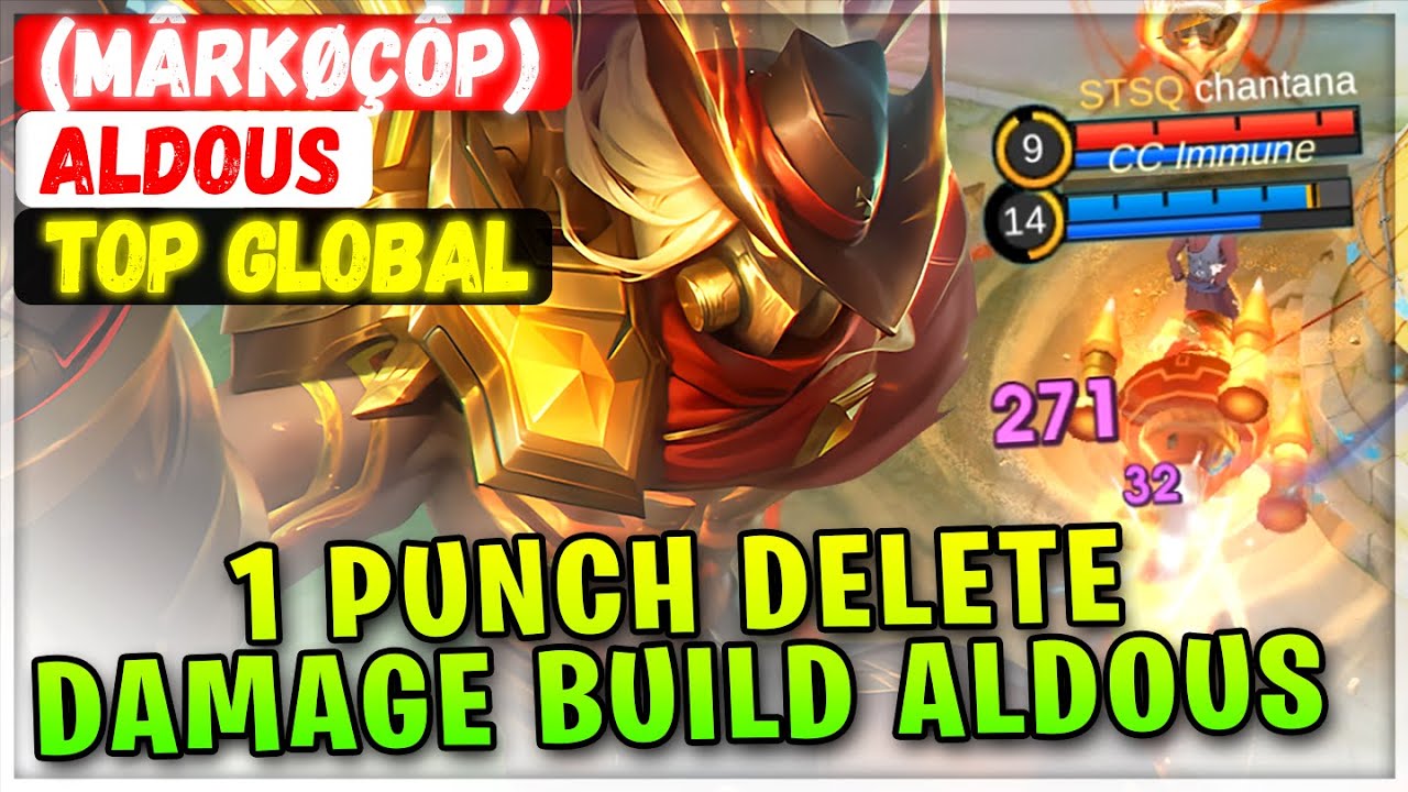 1 Punch Delete, Damage Build Aldous [ Top Global Aldous ] (MârkøçôP) - Mobile Legends Emblem Build