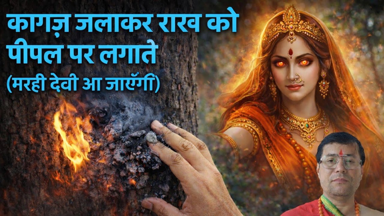 कागज़ जलाकर राख को पीपल पर लगाते  ( मरही देवी आ जाएंगी)